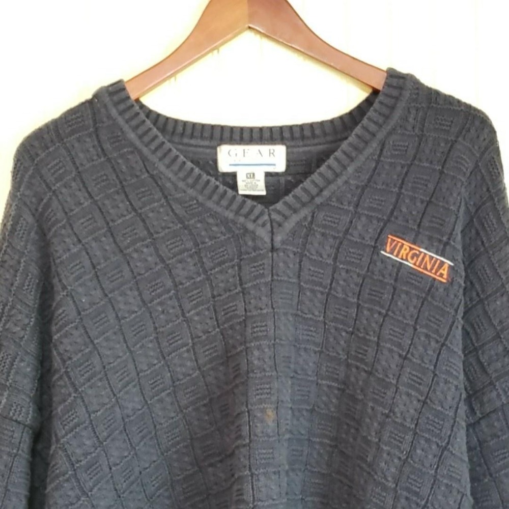 Virginia Cavaliers Sweater Mens XL Blue NCAA College Gear For Sports Knit